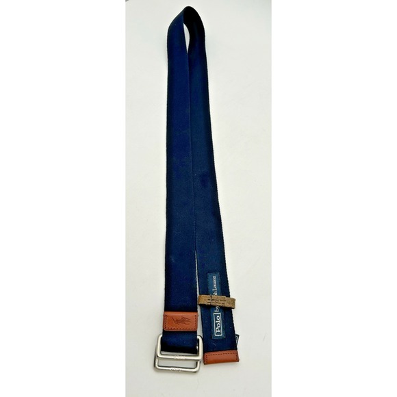 Polo Ralph Lauren Other - Polo Ralph Lauren Blue Canvas & Leather Belt Mens Size XL Preppy